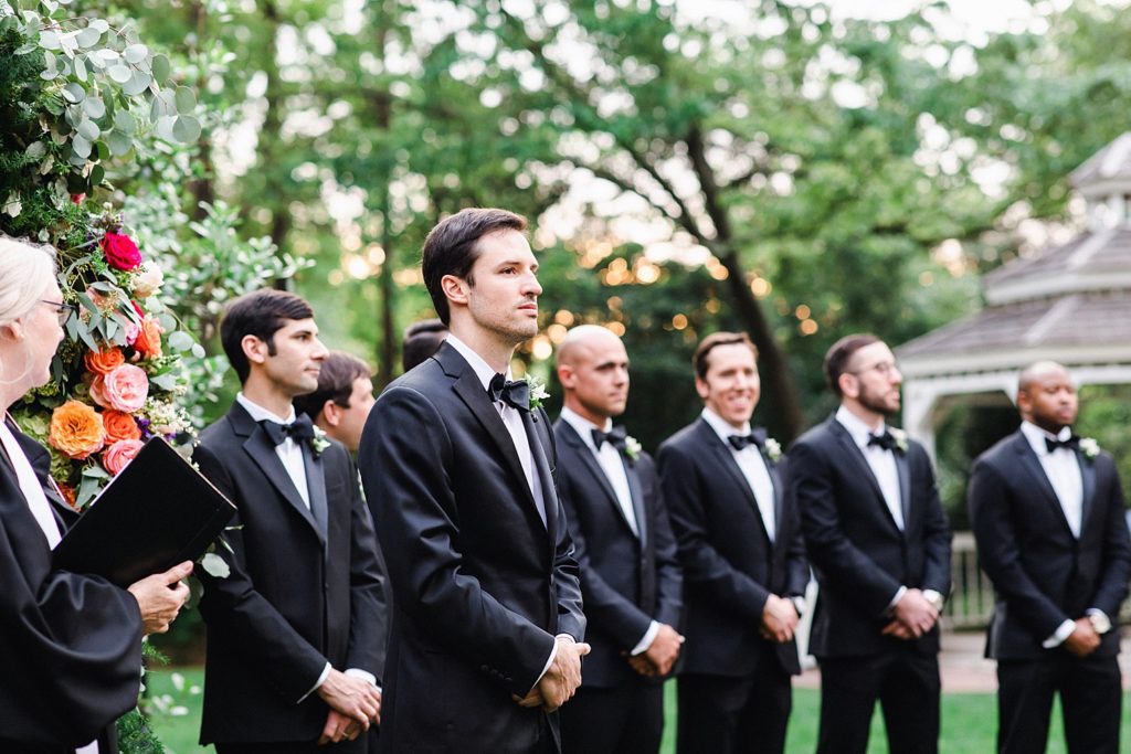 Groom and Groomsmen at the altar 