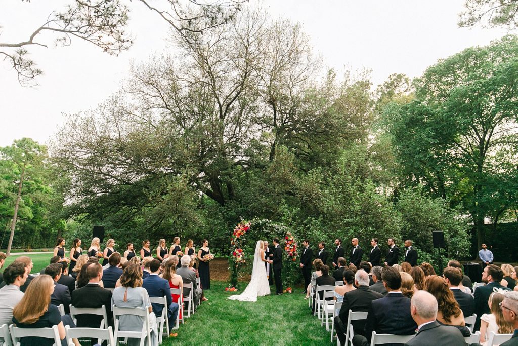 Outdoor wedding ceremony at the Houstonian