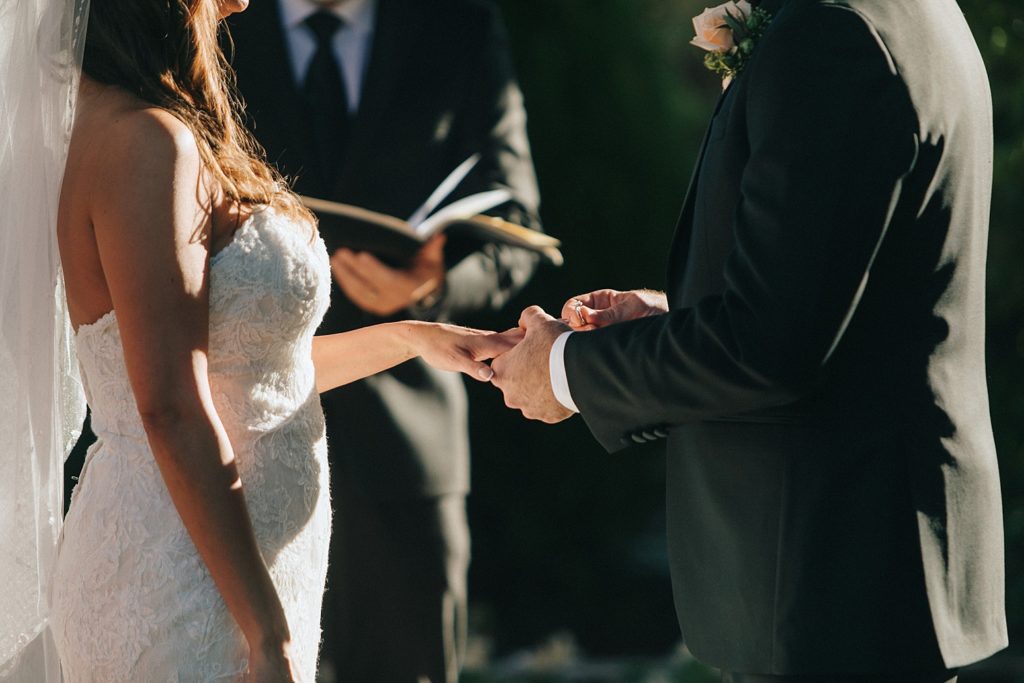 Ring exchange at Napa Valley wedding