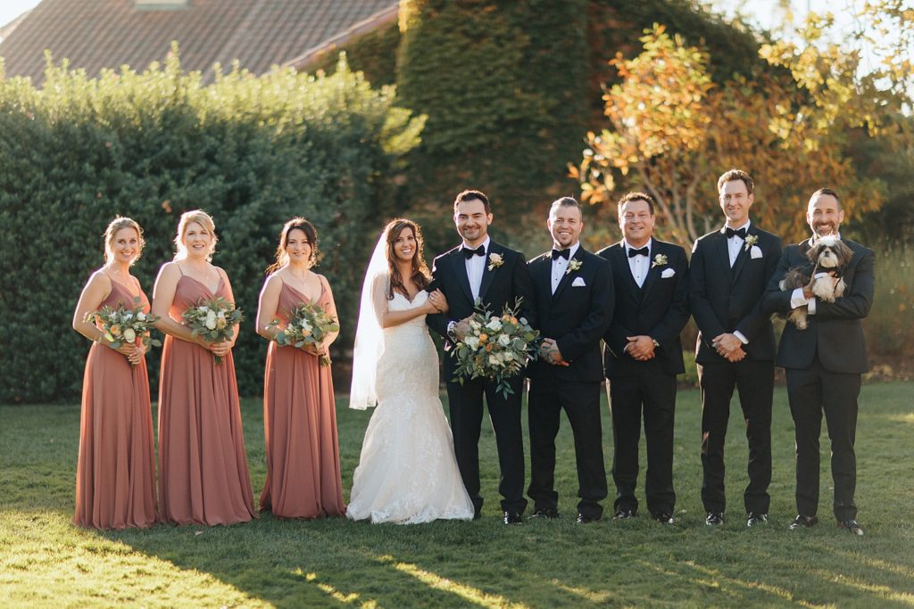 Bridal Party picture at Napa Valley