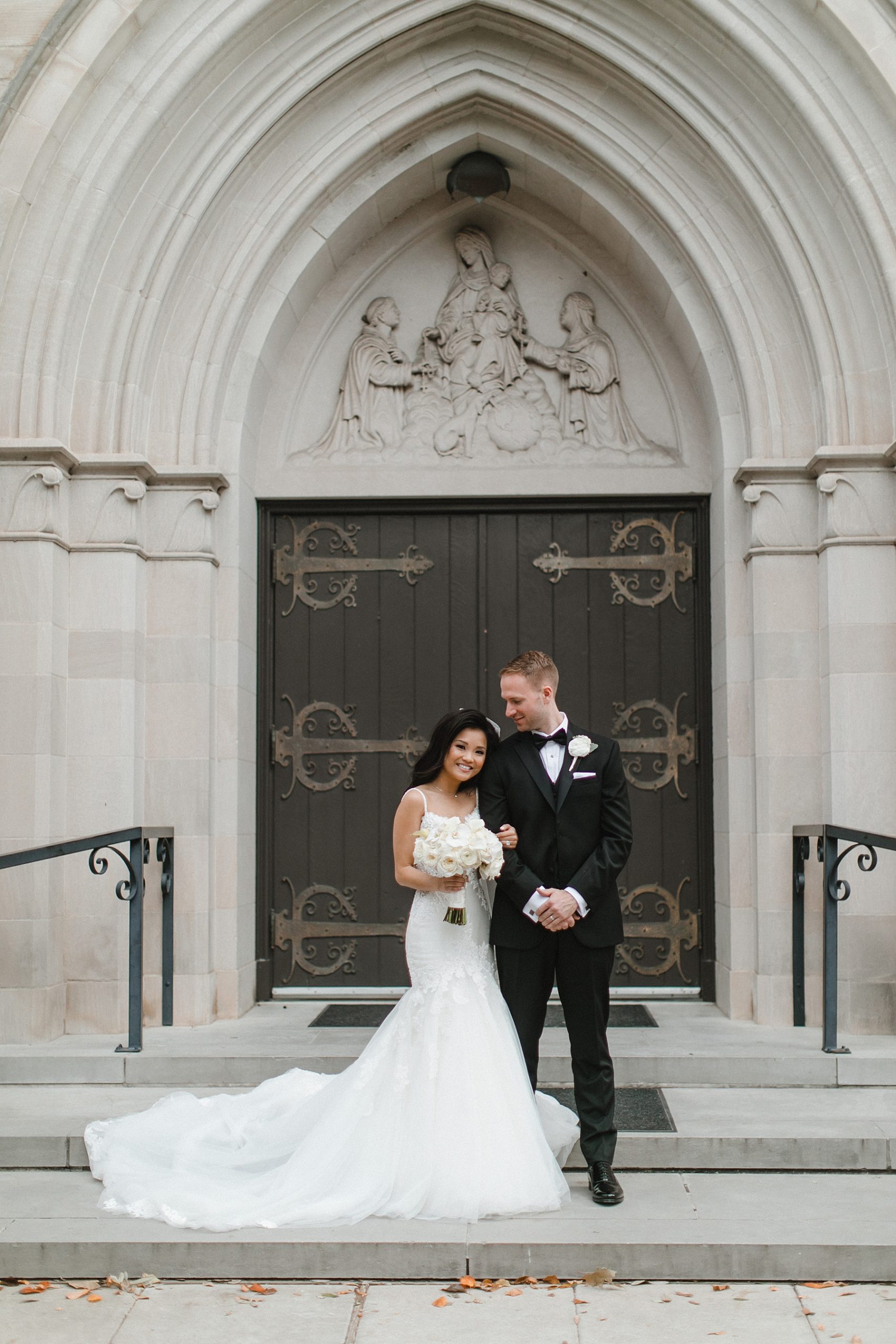 Bride and Groom portrait after they leave their church ceremony, Houston