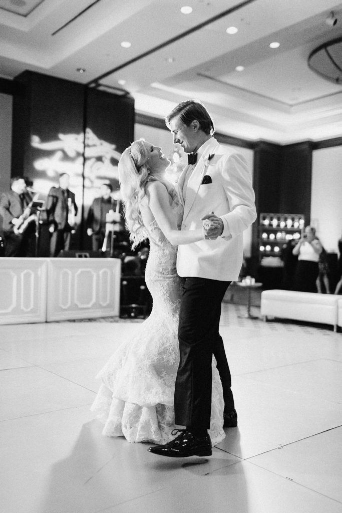 bride and grooms first dance at the omni hotel houston reception