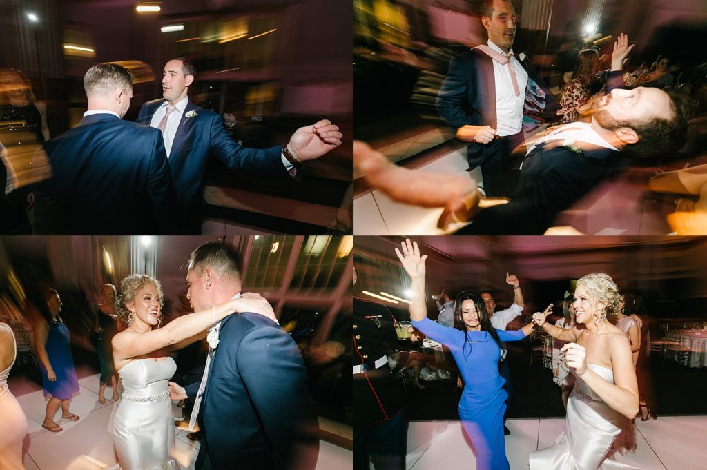 Guests dance the night away at houston wedding reception at the Minute Maid Park